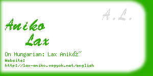 aniko lax business card